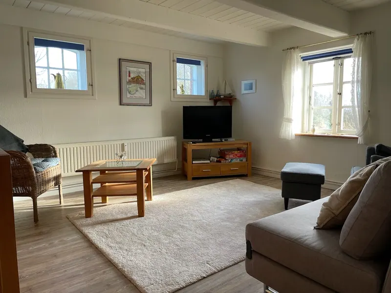 Gemütliches Wohnzimmer der Ferienwohnung Norderoog